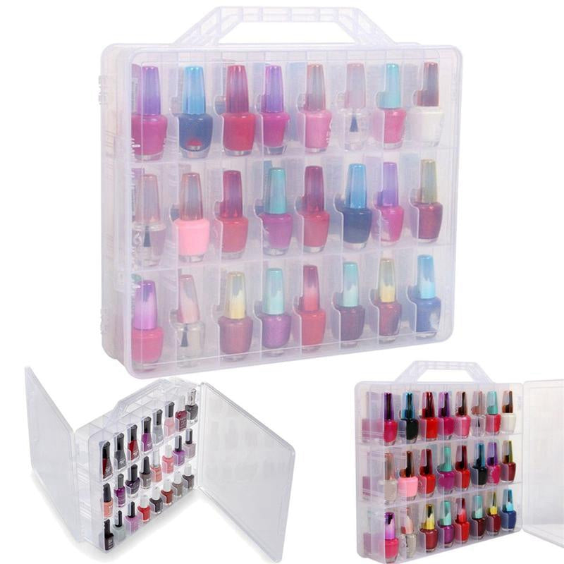 48-Grid Nail Polish Organizer – Clear Storage for Colors & Tools