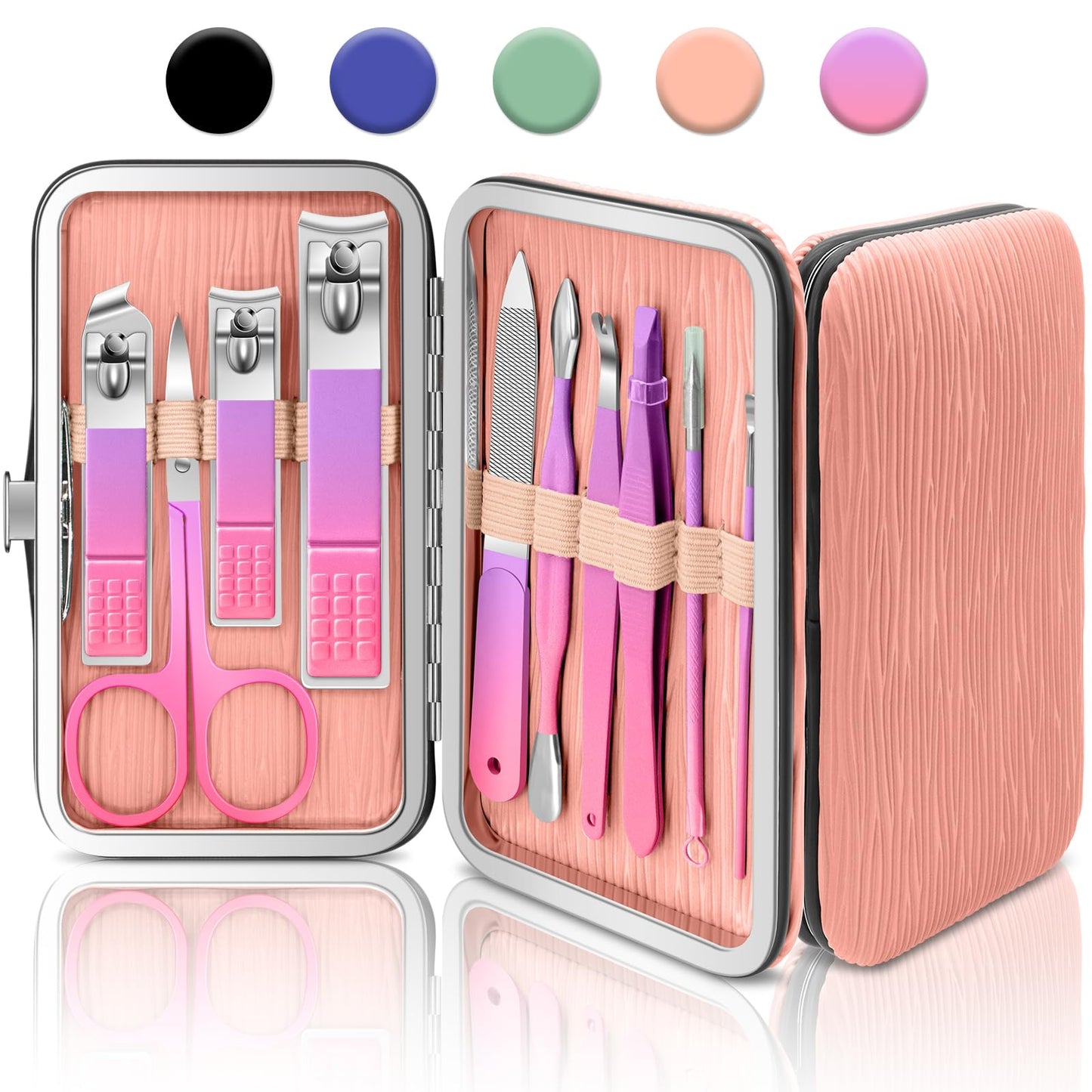 10-in-1 Manicure & Pedicure Kit (Professional Nail Care Set for Home & Travel)