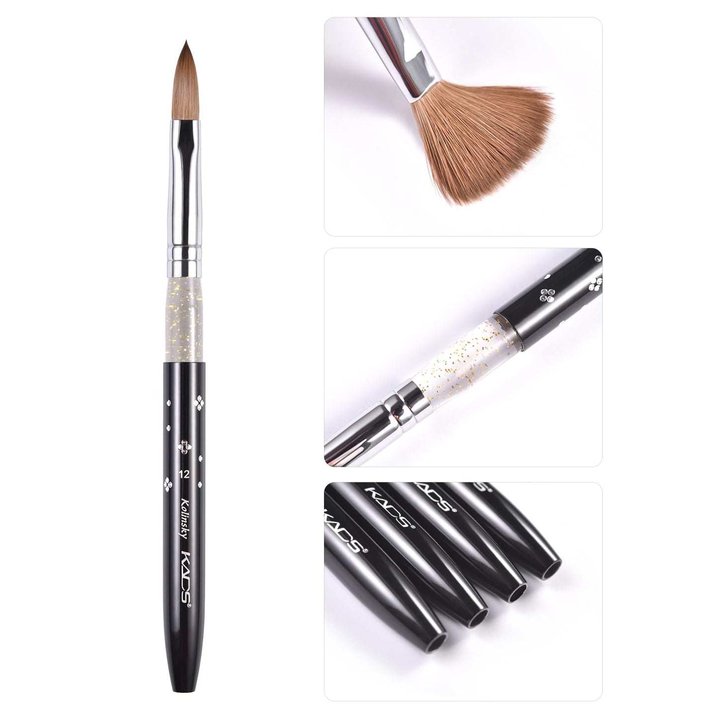 Kolinsky Sable Acrylic Nail Brush – Size 12 for Precision Application