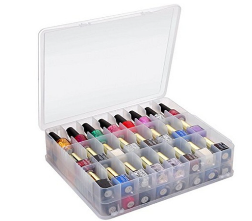 48-Grid Nail Polish Organizer – Clear Storage for Colors & Tools