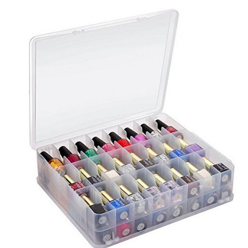 48-Grid Nail Polish Organizer – Clear Storage for Colors & Tools