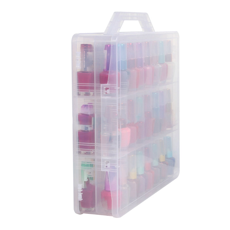 48-Grid Nail Polish Organizer – Clear Storage for Colors & Tools
