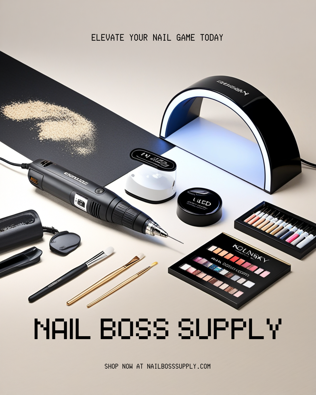 Professional Nail Tech Kit – Advanced Drill, Lamp, Brushes & Station Setup