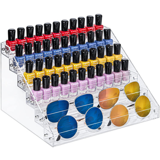 72-Bottle Nail Polish Rack – 6-Layer Clear Acrylic Display Organizer
