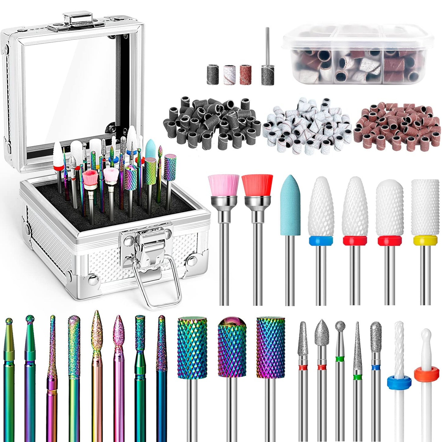 25-Piece Nail Drill Bit Set – Tungsten Carbide & Ceramic for Acrylic & Gel
